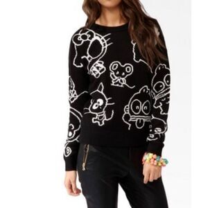 Hello Kitty x Forever 21 Sanrio Knit Sweater Black/White Size Medium